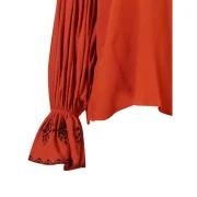 Ruched Sleeve V Cut Asymmetrical Blouse - ahogany Fansmadedirect