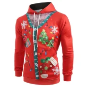 Santa Claus Clothing Print Christmas Hoodie - Red Fansmadedirect