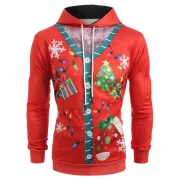 Santa Claus Clothing Print Christmas Hoodie - Red Fansmadedirect