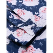 Santa Claus Pattern Long Sleeve Shirt - Cadetblue Fansmadedirect