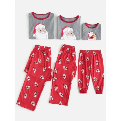 Santa Claus Patterned atching Christmas Family Pajamas - Dad Fansmadedirect
