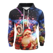 Santa Claus Print Kanga Pocket Hoodie - Fansmadedirect