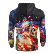 Santa Claus Print Kanga Pocket Hoodie - Fansmadedirect
