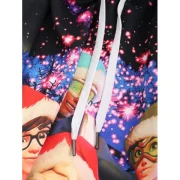 Santa Claus Print Kanga Pocket Hoodie - Fansmadedirect