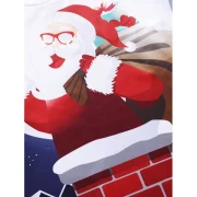 Santa Print Christmas Pullover Sweatshirt - Warm White Fansmadedirect