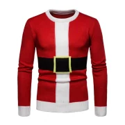 Santa Suit Christmas Pullover Sweater - Lava Red Fansmadedirect
