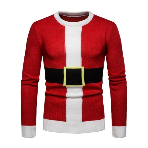 Santa Suit Christmas Pullover Sweater - Lava Red Fansmadedirect
