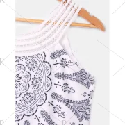 Scoop Neck Ethnic Print Sleeveless Dress - Fansmadedirect