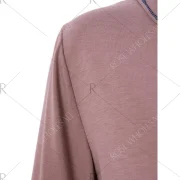 Scoop Neck Long Sleeve Tie-Dyeing T-Shirt For Women - Coffee Fansmadedirect