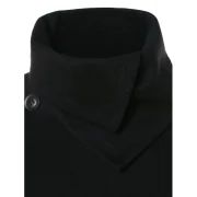 Shawl Collar Long Sleeve Coat - Black Fansmadedirect