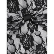 Sheer Lace Insert V Shaped Back Party Dress - Black Fansmadedirect