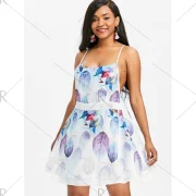 Short Leaf Slip Dress - White Fansmadedirect