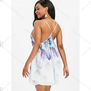 Short Leaf Slip Dress - White Fansmadedirect