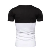 Short Sleeves Color Block Spliced T-shirt - Black Fansmadedirect