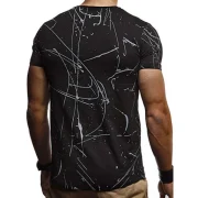 Short Sleeves ines Panel Casual T Shirt - Black Fansmadedirect