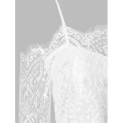 Shoulder Cut ace Sleeve ong Dress - White Fansmadedirect