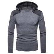 Shoulder esh Embellished Casual Hoodie - Gray Fansmadedirect