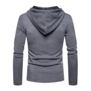 Shoulder esh Embellished Casual Hoodie - Gray Fansmadedirect