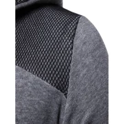 Shoulder esh Embellished Casual Hoodie - Gray Fansmadedirect