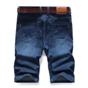 Simple Style Zip Fly Jeans Shorts - Denim Dark Blue Fansmadedirect
