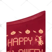 Skew Neck Witches Print Halloween Sweatshirt - Red Fansmadedirect