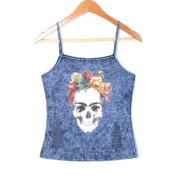 Skull Rose Tank Top - Blue Fansmadedirect
