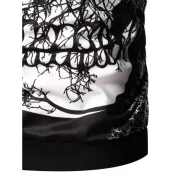 Skull Tree Print Long Sleeve Hoodie - Black Fansmadedirect