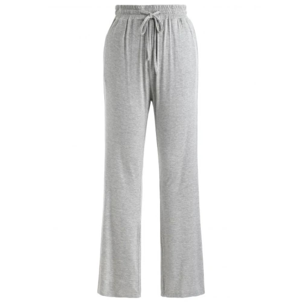 Sleepwear Drawstring Flare Pants - Light Gray Fansmadedirect