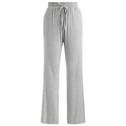 Sleepwear Drawstring Flare Pants - Light Gray Fansmadedirect