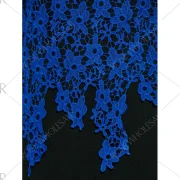 Sleeveless Lace Applique Fitted Dress - Blue Fansmadedirect