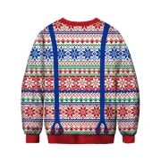 Snowflakes Snowman Faux Tie Christmas Sweatshirt - Fansmadedirect