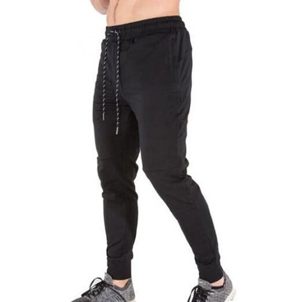 Solid Color Casual Drawstring Jogger Pants - Black Fansmadedirect