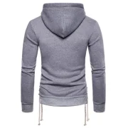Solid Color Criss Cross Drawstring Bottom Hoodie - Dark Gray Fansmadedirect