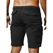 Solid Color Flat Front Cargo Shorts - Black Fansmadedirect