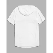 Solid Color Kangaroo Pocket Hooded T-shirt - Beige Fansmadedirect