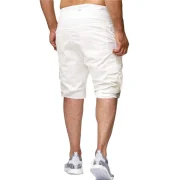 Solid Color Multi-pocket Sport Shorts - White Fansmadedirect