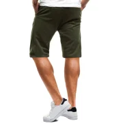 Solid Color ulti Pockets etal Button Embroidery Shorts - Army Green Fansmadedirect