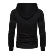 Solid Color Zipper Decoration Casual Hoodie - Black Fansmadedirect