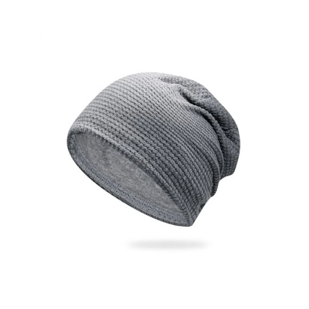 Solid Small Checkered Elastic Knitted Hat - Fansmadedirect