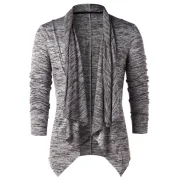 Space Dye Open Front Asymmetric Cardigan - Gray Cloud Fansmadedirect