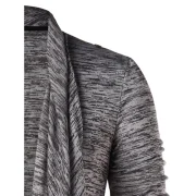 Space Dye Open Front Asymmetric Cardigan - Gray Cloud Fansmadedirect