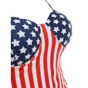 Spaghetti Strap Stars and Stripes Tankini - Fansmadedirect