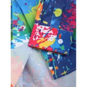 Splatter Painting Print Long Sleeves Shirt - White Fansmadedirect