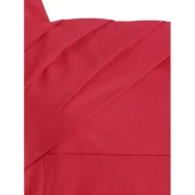 Square Neck Ruched Flare Dress - Red Fansmadedirect