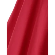 Square Neck Ruched Flare Dress - Red Fansmadedirect