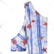 Stars and Stripes Open Shoulder T-shirt - White Fansmadedirect