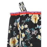 Strappy Floral Print Blouse - Black Fansmadedirect