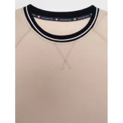 Striped Rib Flat Seam Detail Sweatshirt - Light Khaki Fansmadedirect