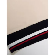 Striped Rib Flat Seam Detail Sweatshirt - Light Khaki Fansmadedirect