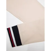 Striped Rib Flat Seam Detail Sweatshirt - Light Khaki Fansmadedirect